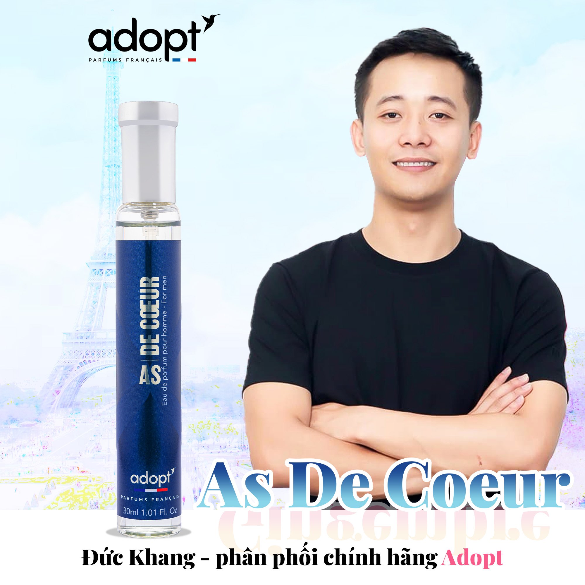 Nước Hoa Nam Adopt As De Coeur 30ML Hương Thơm Nam Tính Quyến Rũ Perfume