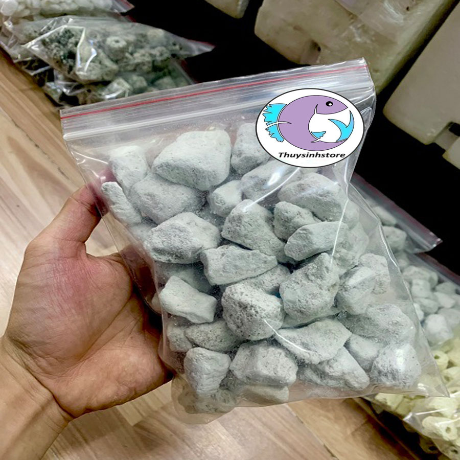 Đá lông vũ siêu lọc Nham thạch trắng dùng để lọc nước cho bể cá cảnh,hồ Koi