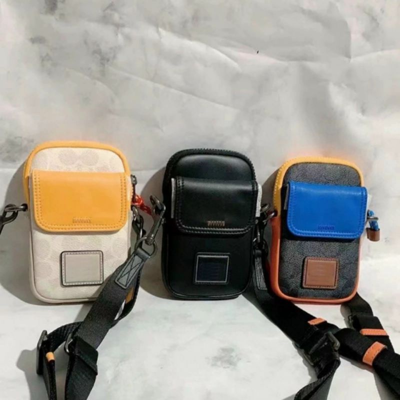 Túi đeo chéo coach xuất size 17cm unnisex, túi điện thoại, túi đeo bụng