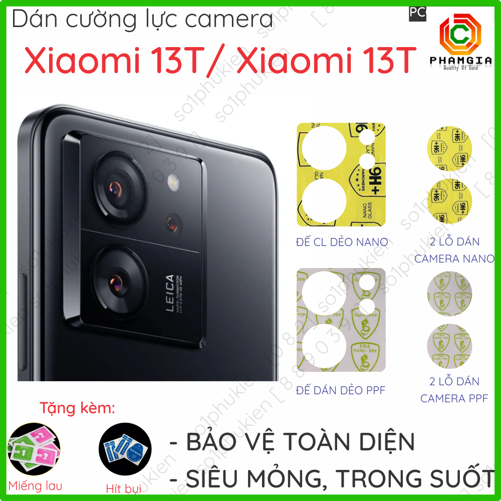 Dán cường lực camera Xiaomi 13T Xiaomi 13T Pro loại nano chống bể
