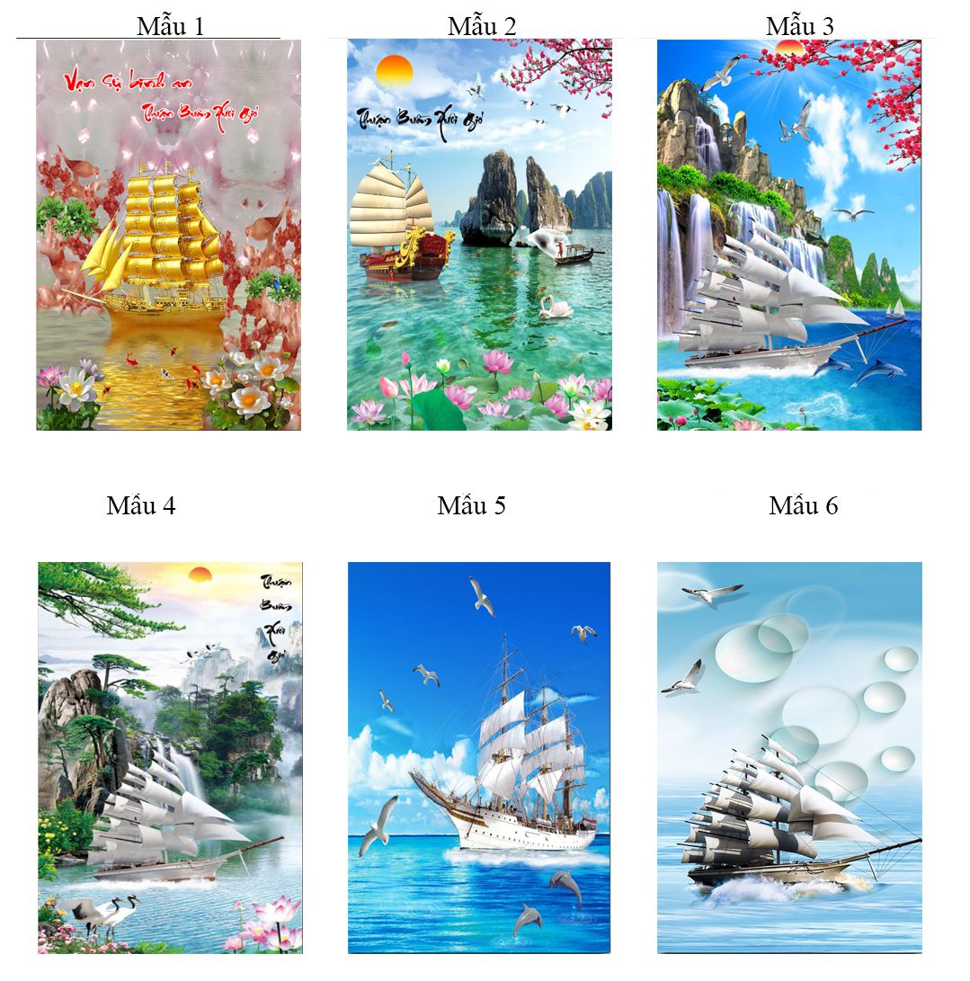 Tranh 3D Thuận buồm xuôi gió dán tường