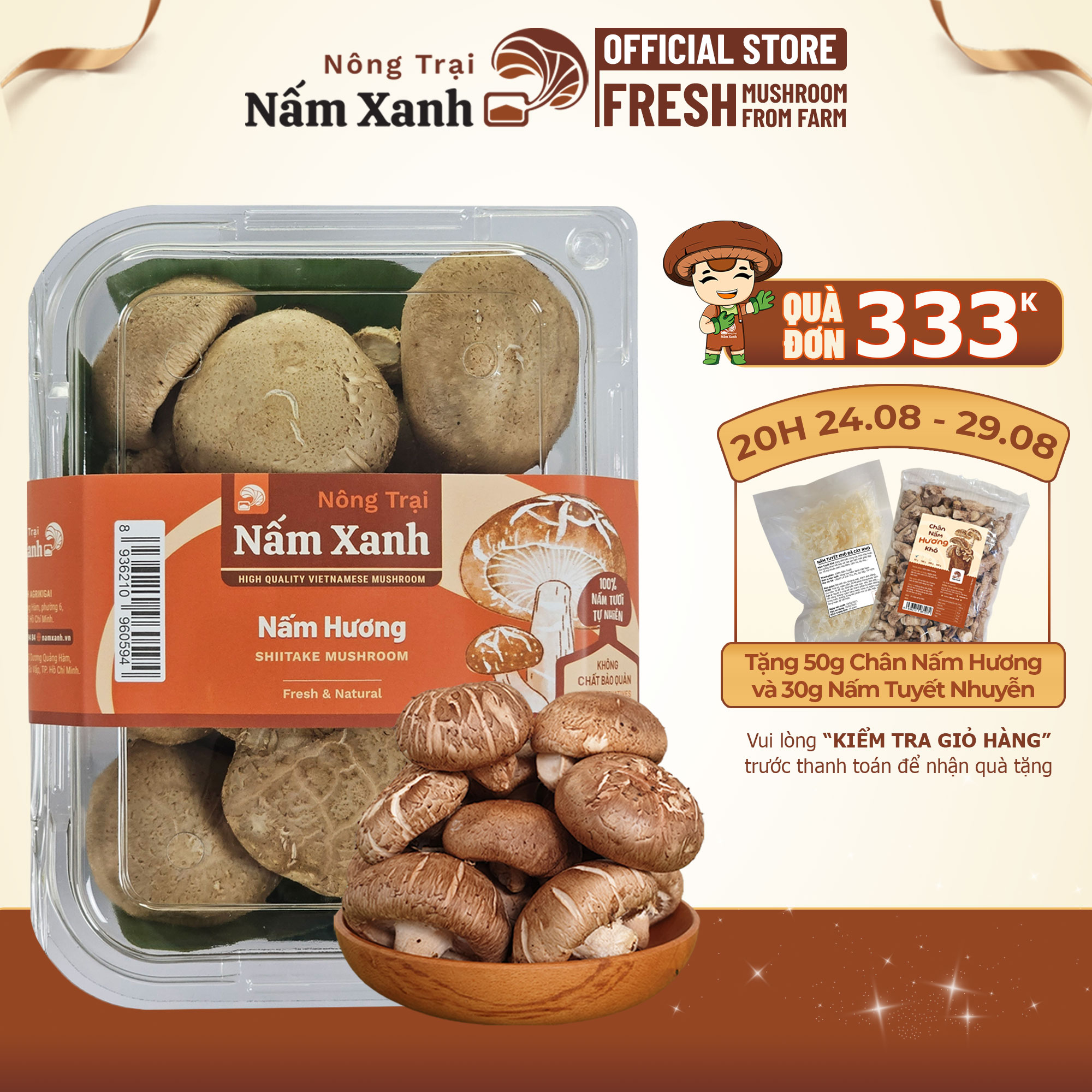 Nấm hương tươi - nấm đông cô tươi loại 1 sạch ngon ngọt - nông trại nấm xanh