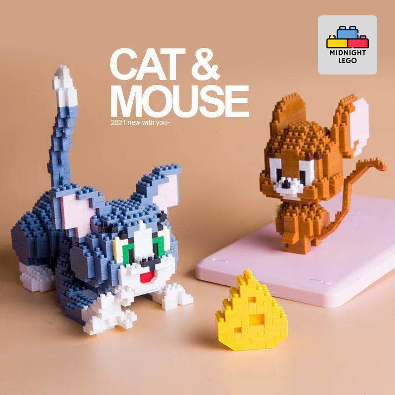 Mô hình lắp ráp lego tom và jerry, mèo và chuột, đồ chơi hoạt hình tom and jerry
