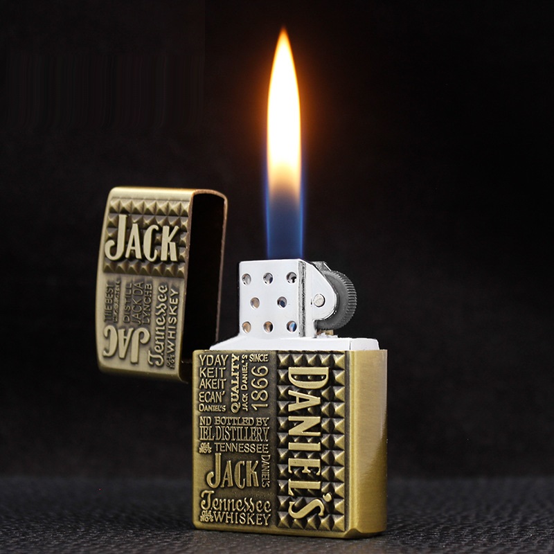 Bật Lửa Gas Đá Khắc Hình Jack Daniel's - M02 ( lửa thường )-Gia Phú