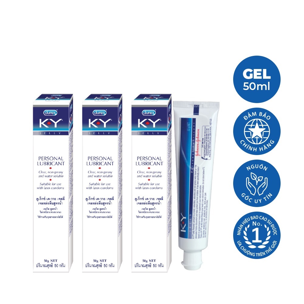 Freeship Bộ 3 chai gel bôi trơn KY Jelly (50g/chai)