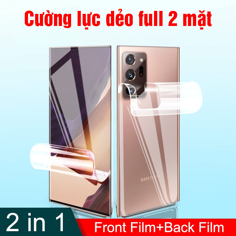 Combo dán cường lực dẻo note 20 ultra, note 20 full trước sau đẹp như chưa dán