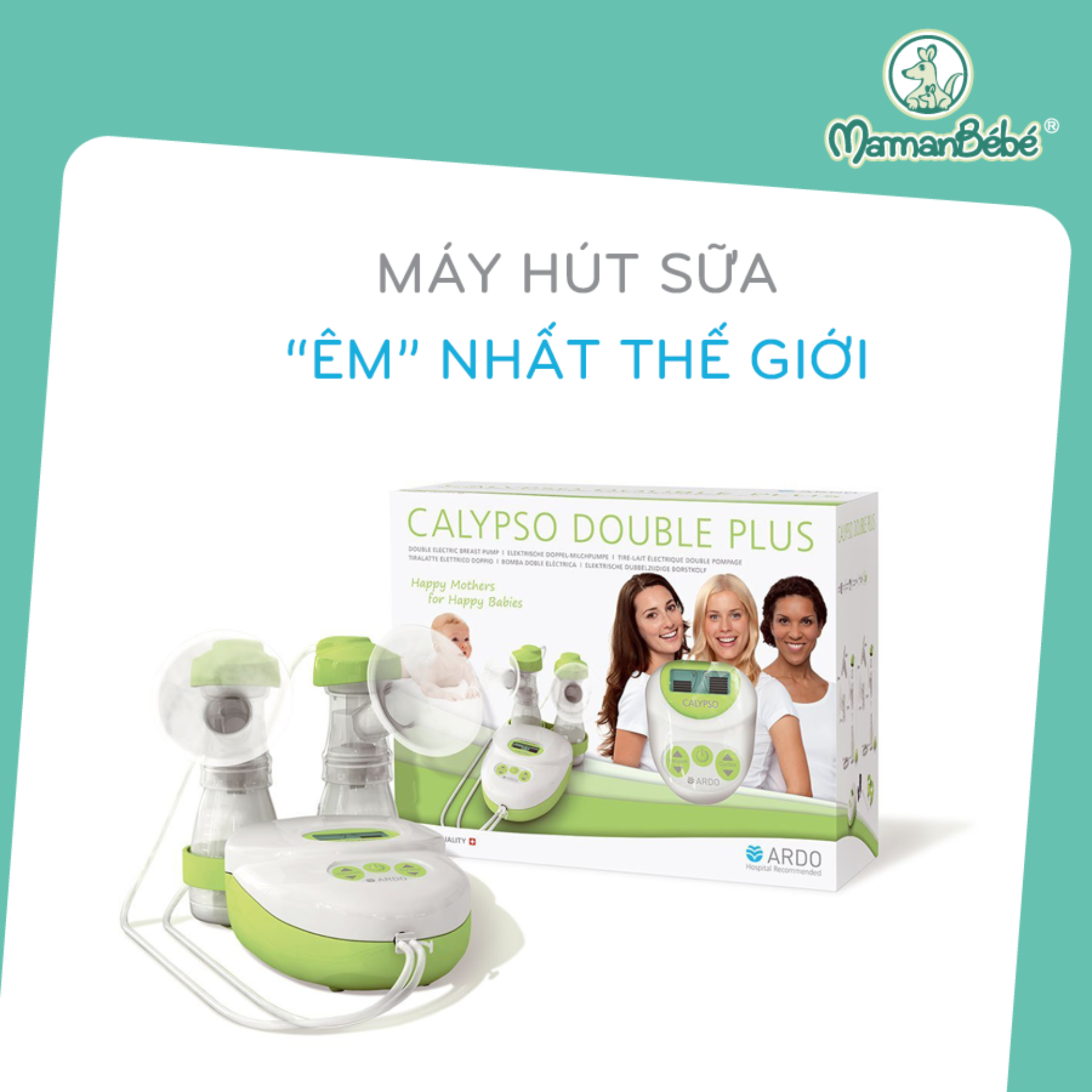 Máy hút sữa điện đôi Ardo Calypso Thụy Sĩ và Túi đựng máy hút sữa