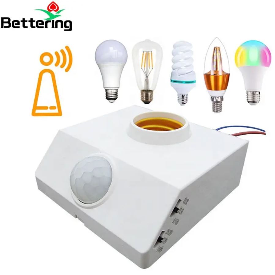 Đui đèn cảm ứng chuyển động, cảm biến hồng ngoại PIR thông minh tự động bật sáng khi có người tới gần SLH-PIR