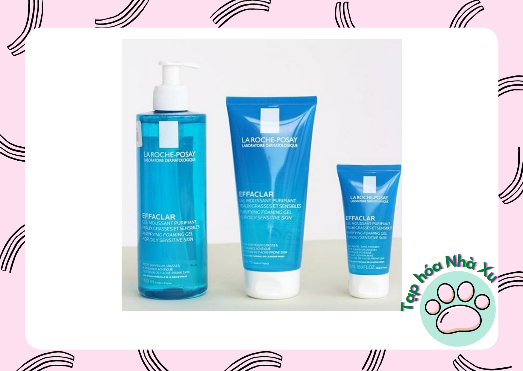 Sữa rửa mặt tạo bọt la roche posay 400ml / 15ml / 50ml - gel rửa mặt la roche posay effaclar