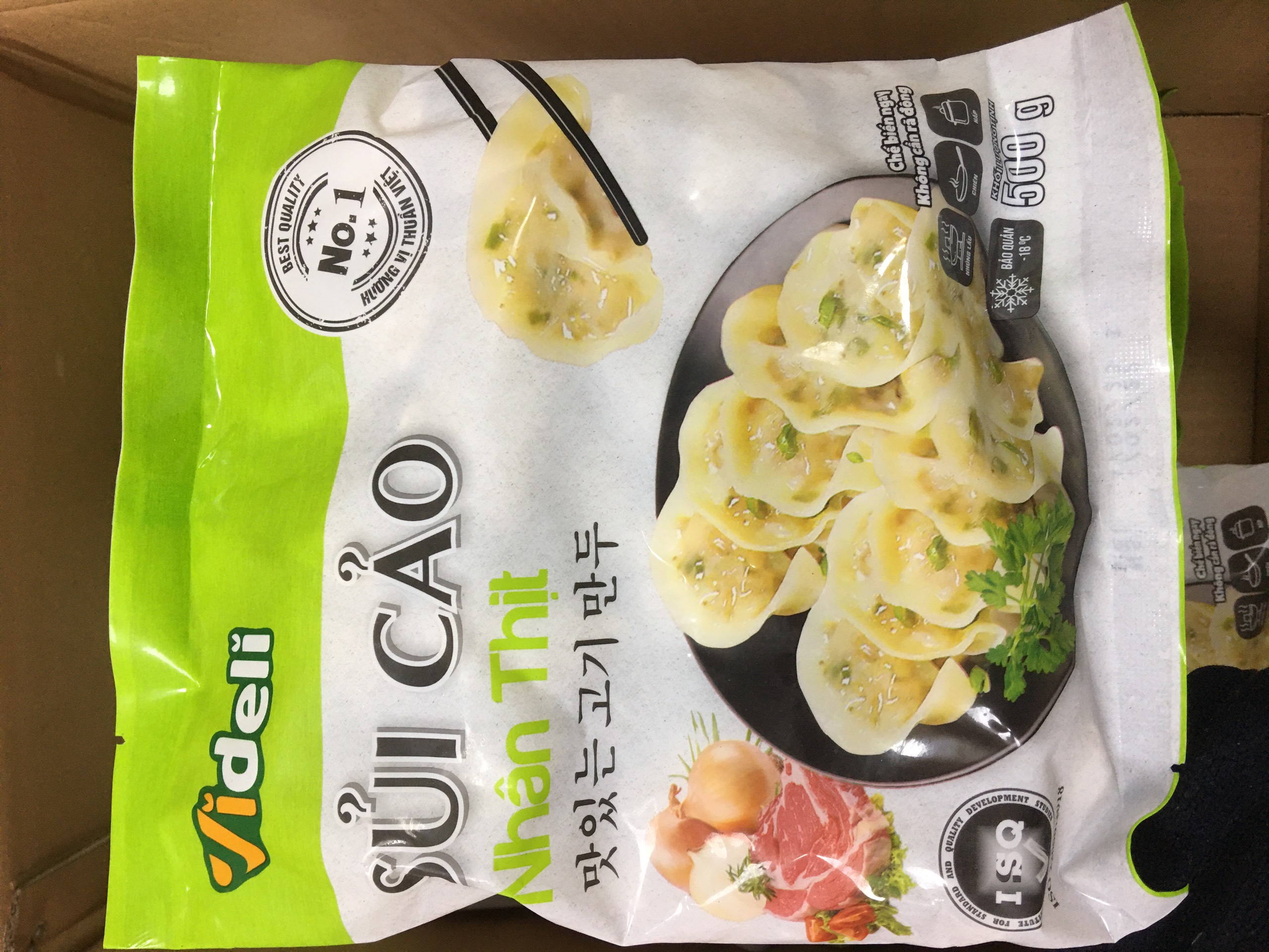 Sủi cảo nhân thịt heo Videli túi 500gr (date luôn mới)