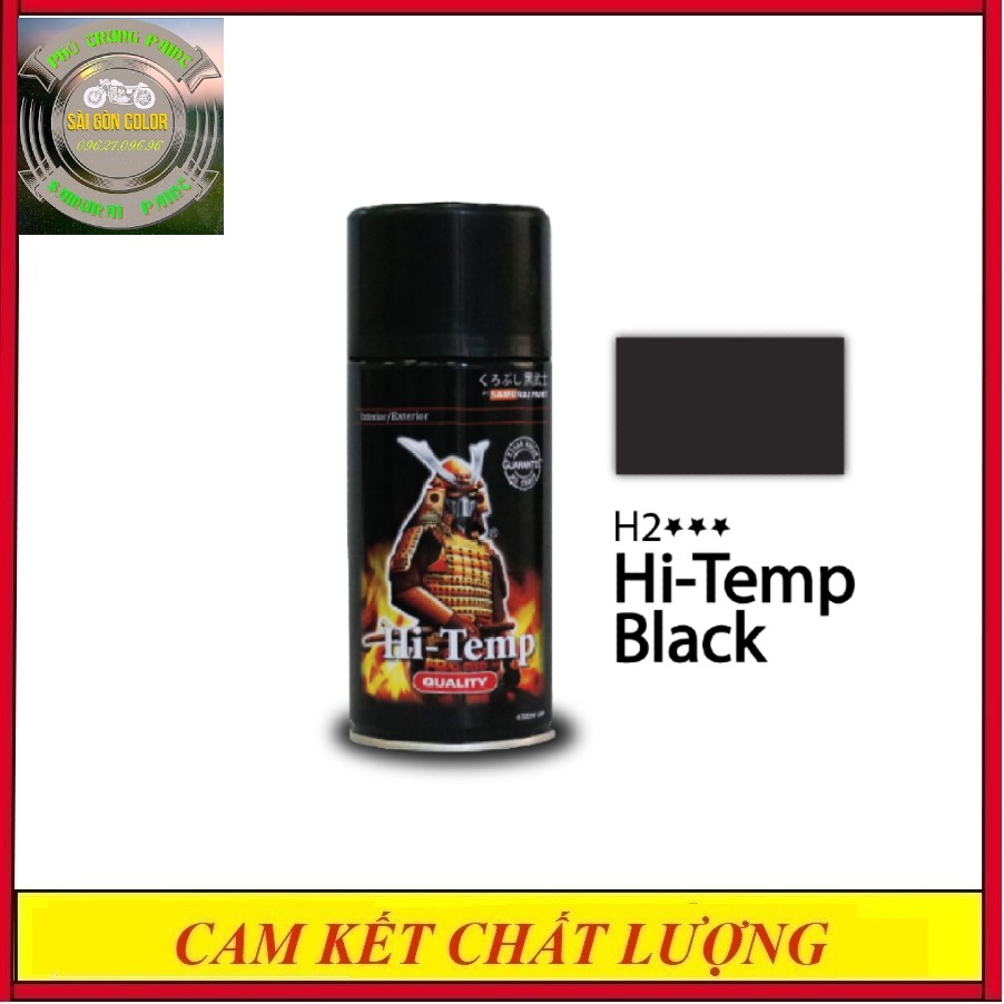 Sơn xịt samurai sơn cho ống Pô H2 màu đen
