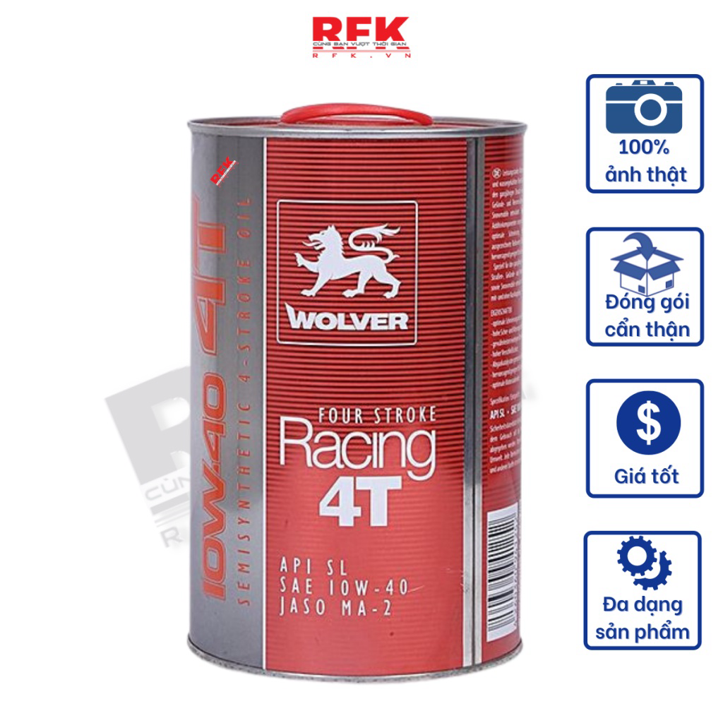 Dầu Nhớt Wolver Racing 4T Tổng Hợp 10W40 800Ml HOANTHACH SP002125