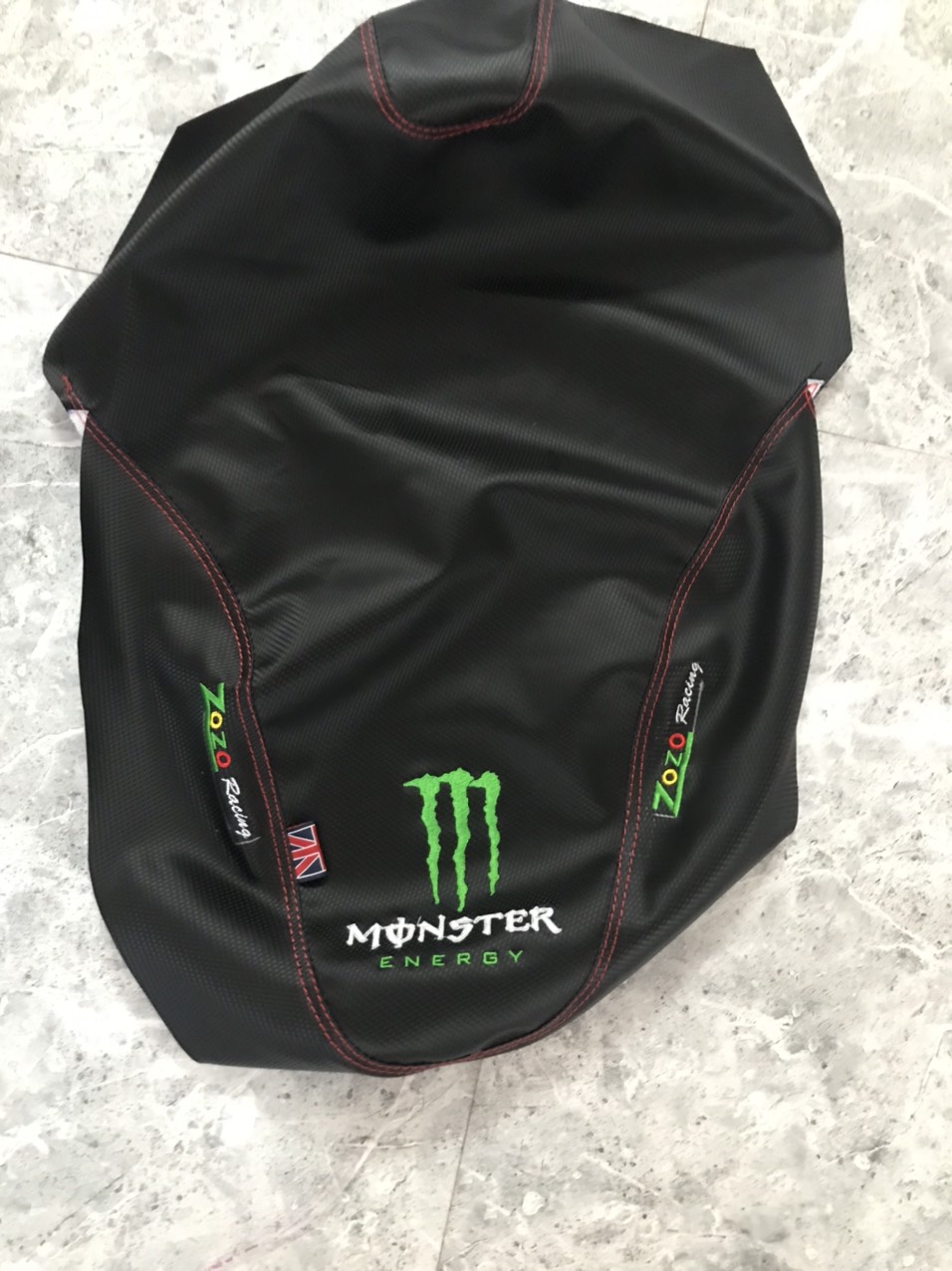 Da bọc yên thêu monster may viền cho các dòng xe ex135, ex150, wave @, winner.