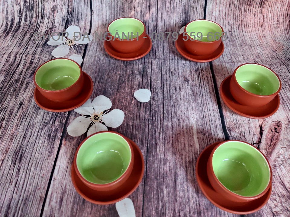Bộ 6 chén tử sa loại to 6,5 cm (không có đĩa lót)