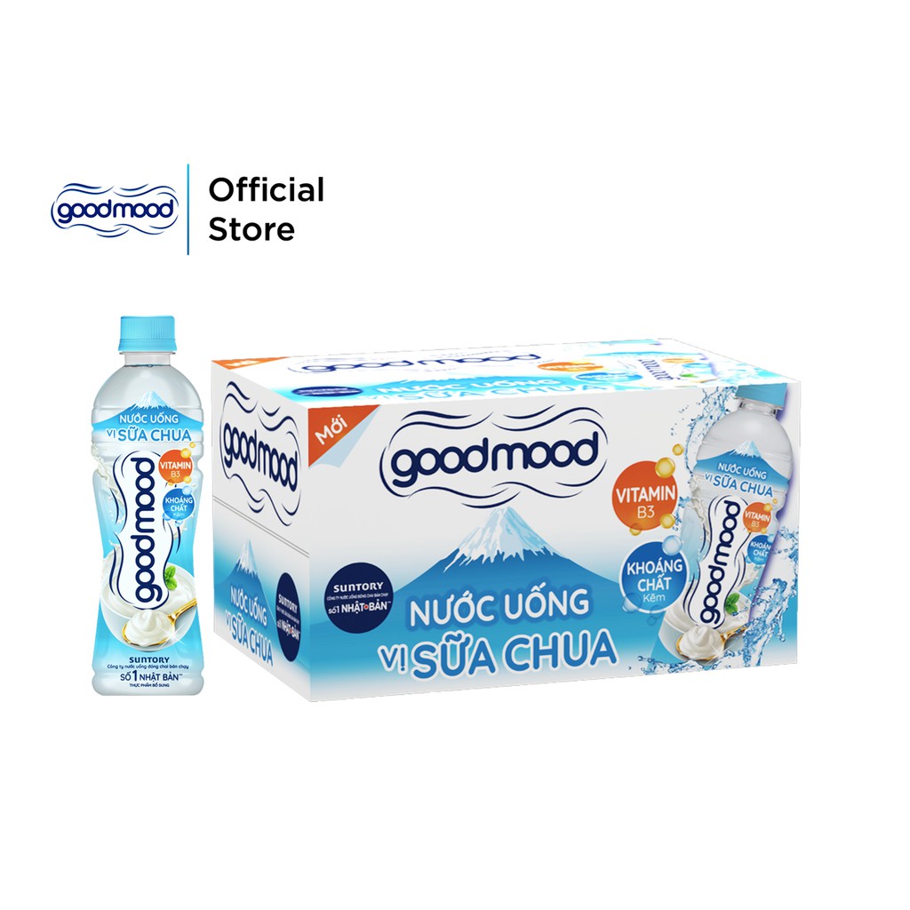 Thùng 24 chai nước uống vị sữa chua good mood hsd 20.7.22