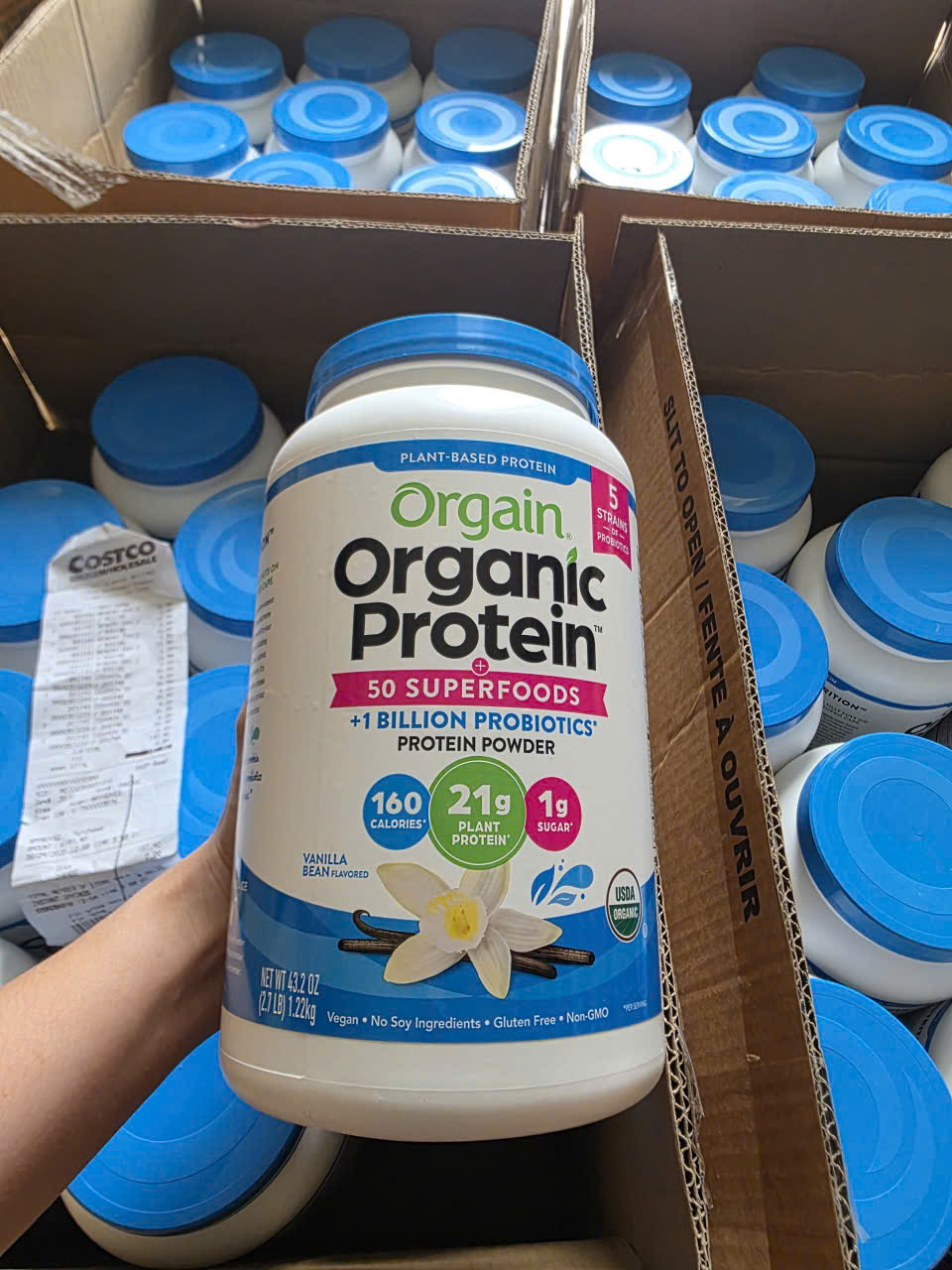 Mẫu mới của Mỹ bột đạm thực vật hữu cơ hương VANI 1200g 1.2kg Orgain Organic Protein Plant Based Protein Powder
