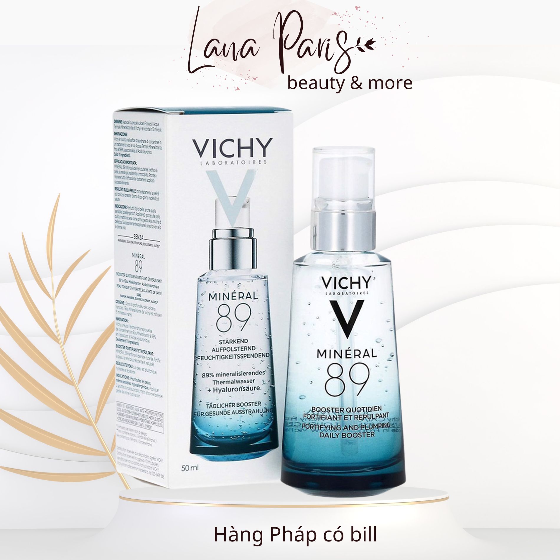 Bill pháp serum khoáng vichy minéral 89 phục hồi chuyên sâu 50ml