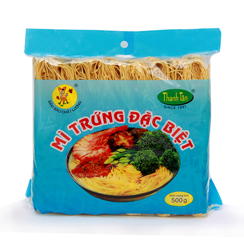 Mì trứng Thanh Tân đặc biệt loại 2 – 500g sợi nhỏ