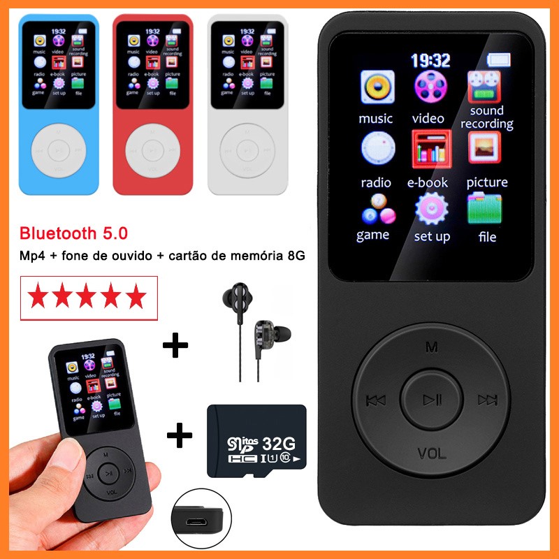 Máy Nghe Nhạc MP3 MP4 MP4 Bluetooth 5.0 HIFI Phong Cách Thể Thao Chất Lượng Cao