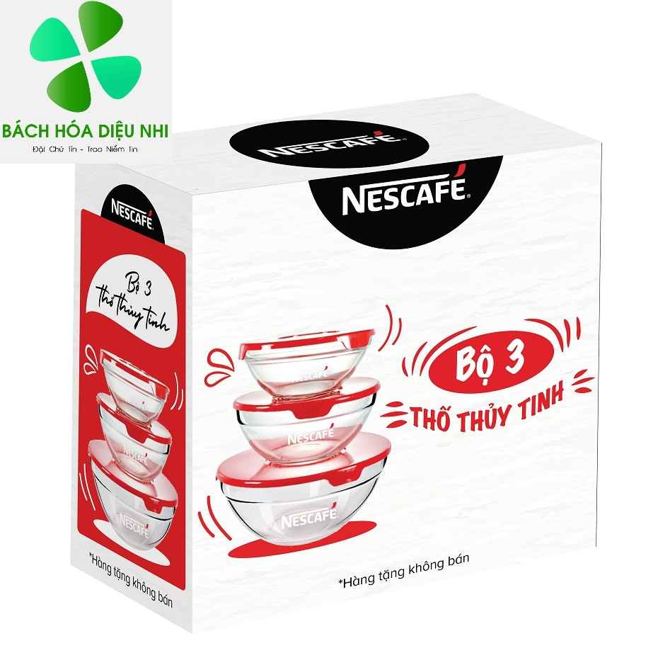 Bộ 3 thố thủy tinh cao cấp từ Nescafe