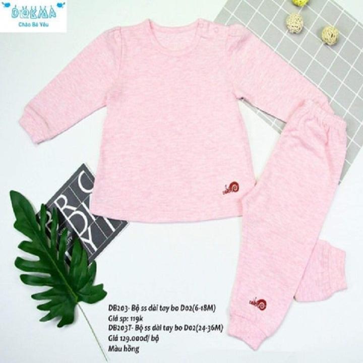 Bộ quần áo dài tay Dokama dài tay cho bé 3-36m