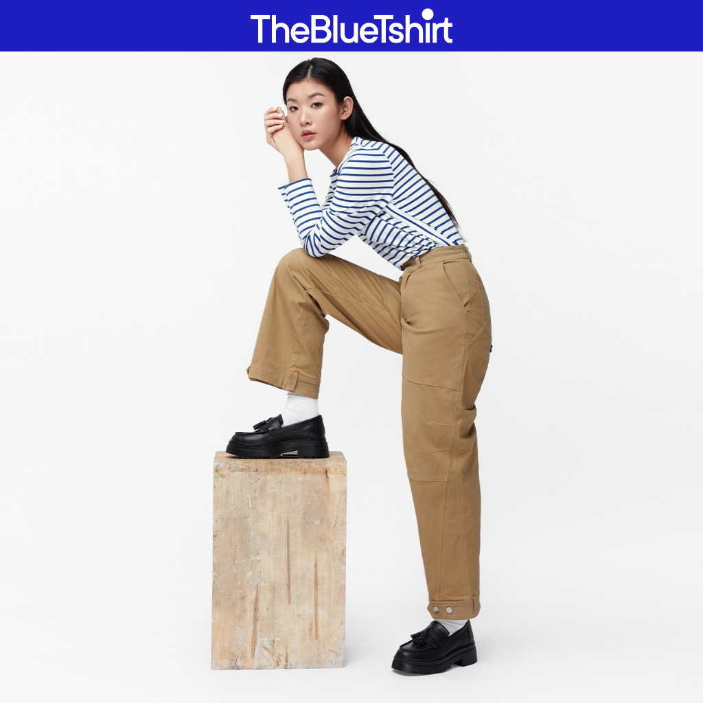 TheBlueTshirt - Quần khaki ống rộng nữ - Khaki Work Pants - Brown