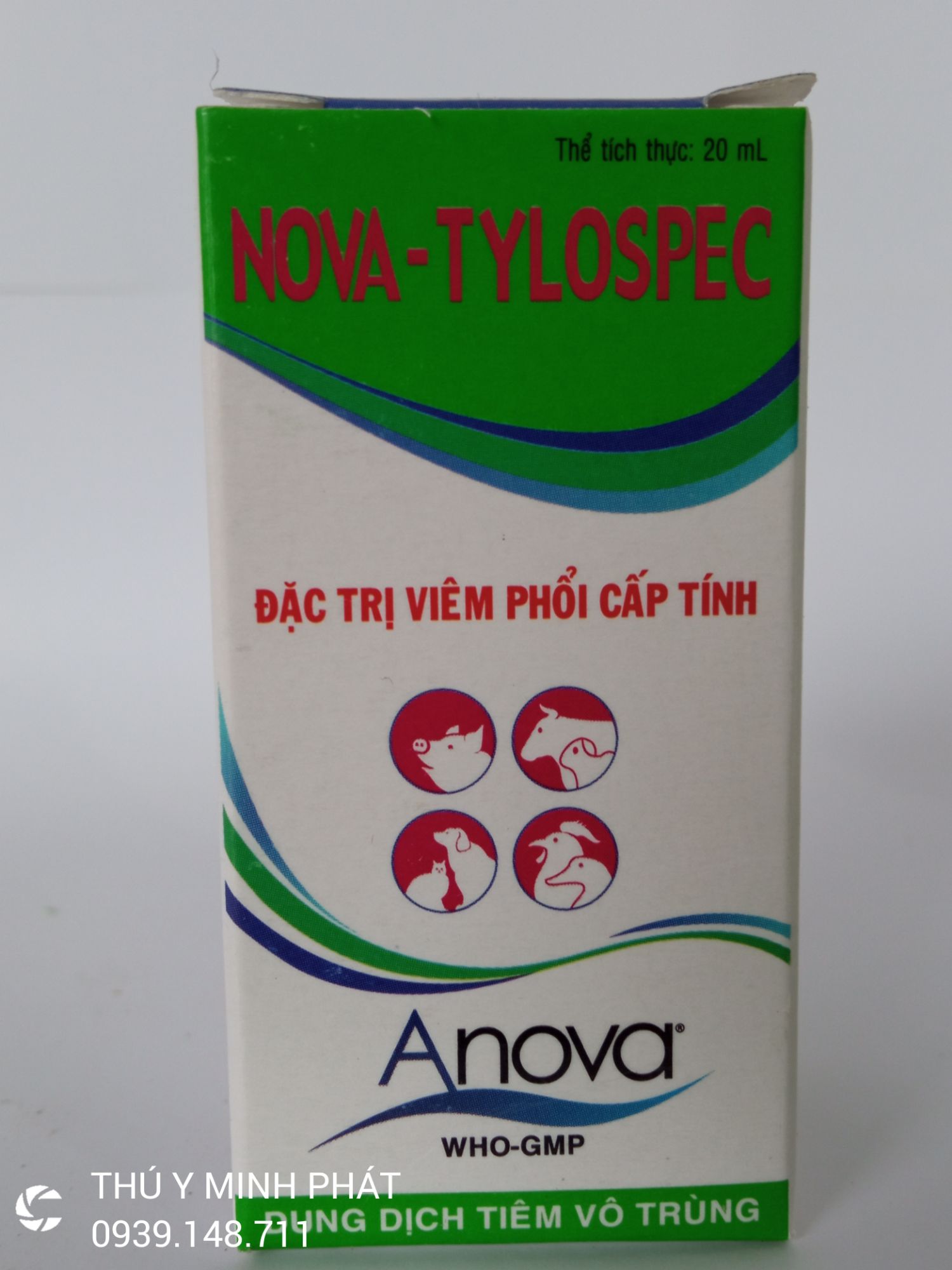 NOVA TYLOSPEC 20ml Thuốc trị viêm phổi cấp tính cho chó mèo, gà đá