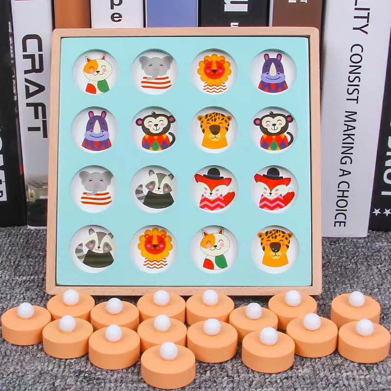 Đồ Chơi Lật Hình Luyện Trí Nhớ Bằng Gỗ Giúp Bé Rèn Luyện Ghi Nhớ Hình Ảnh 12 Chủ Đề Cho Bé Học