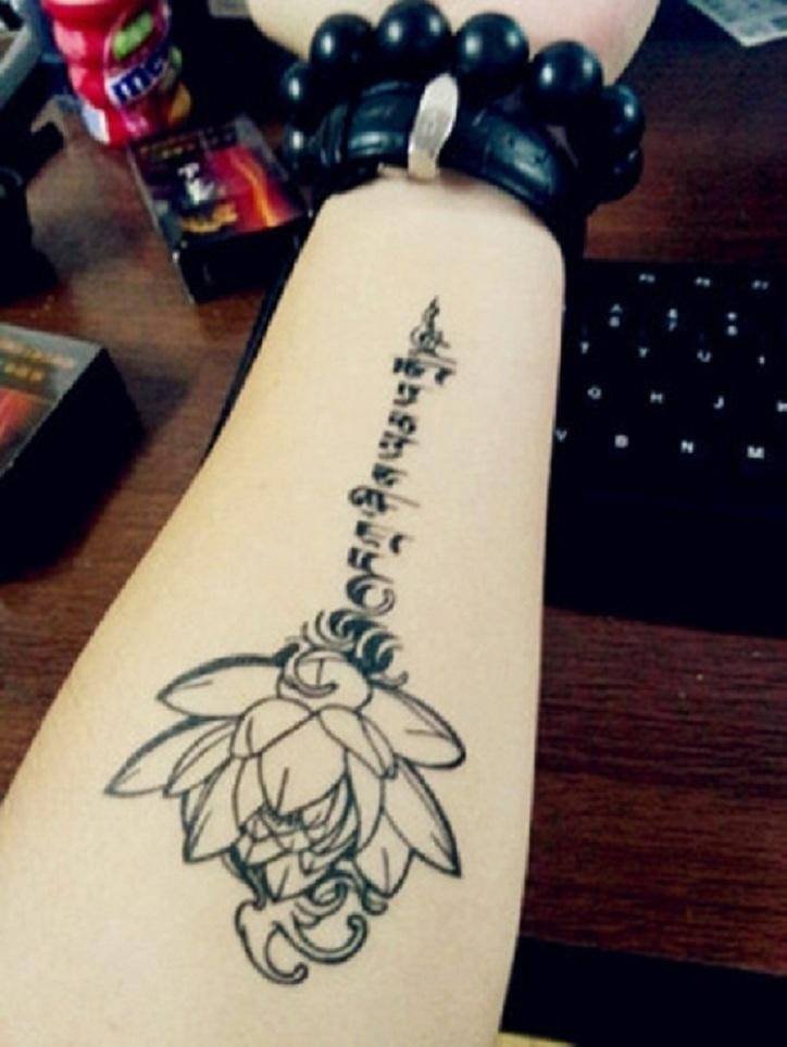 Hình dán sen phật chữ phạn tbs8016