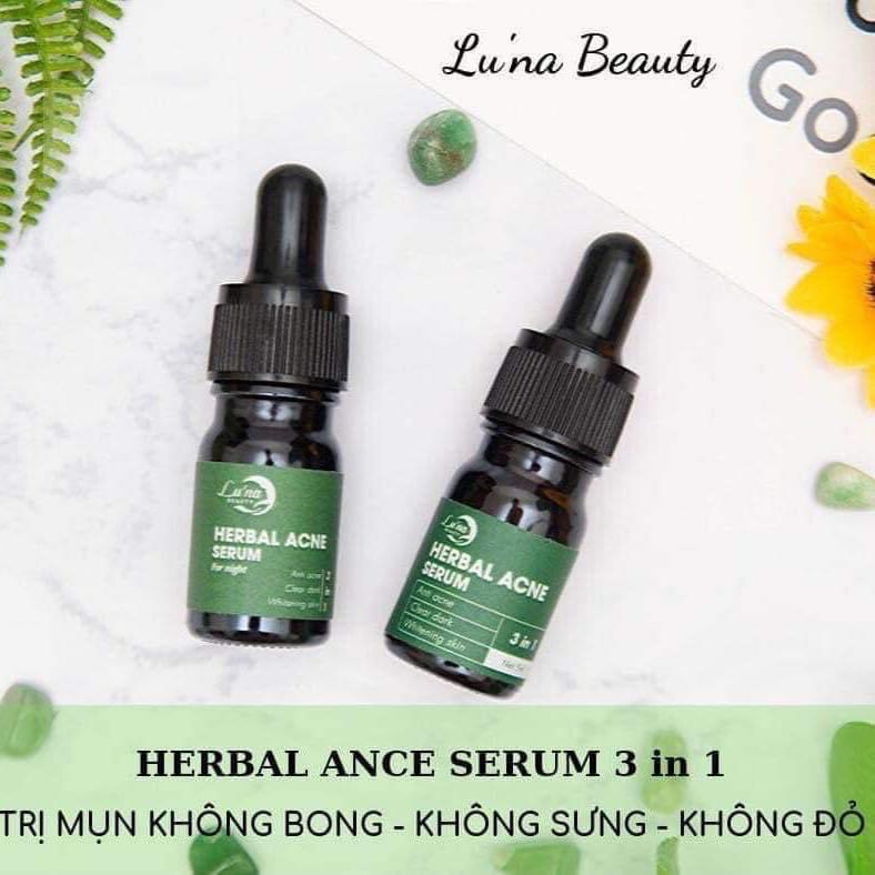 [ HÀNG CHUẨN] Bộ serum Lu'na Beauty Sạch Mụn Mờ Thâm Sáng Da * bộ gồm chai ngày và đêm*