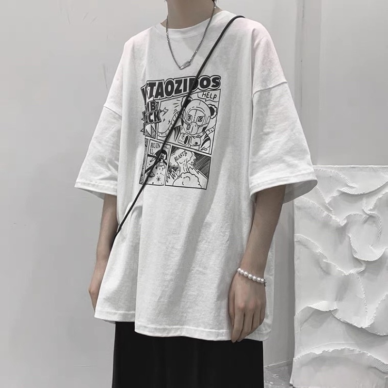 ¤▲ Áo thun tay lỡ nam nữ áo phông unisex form rộng chất cotton mát mịn thấm hút mồ hôi in hình Hoạt Hình