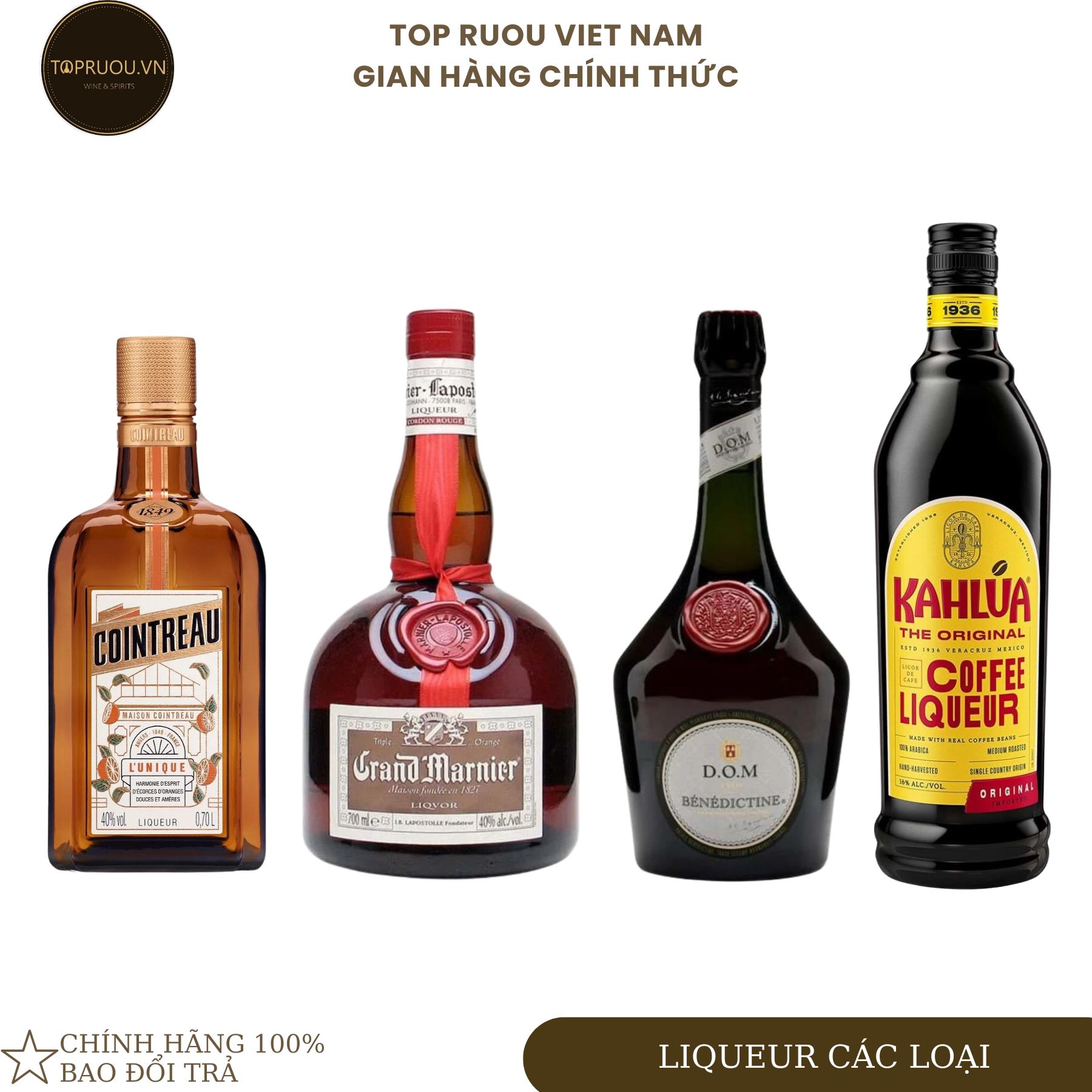 Rượu liqueur cointreau - grand marnier - kahlua - d.o.m 700ml