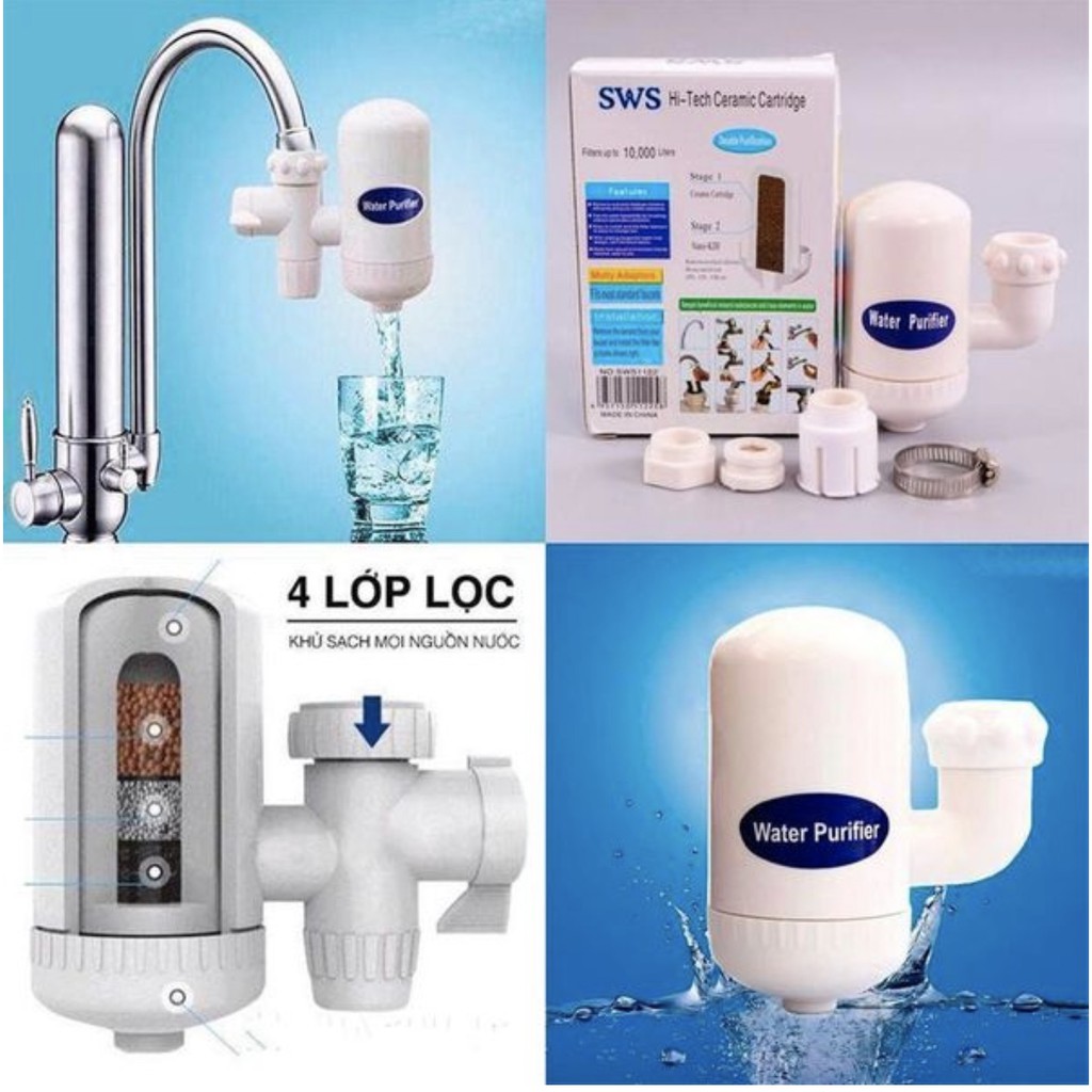 [HCM]Đầu Lọc Nước Thông Minh Tại Vòi Sử Dụng Công Nghệ Lọc Nano 4 cấp độ cực kỳ an toàn tiện lợi tiết kiệm giảm giá ngay 50% mùa sale-Bảo Hành 1 Đổi 1