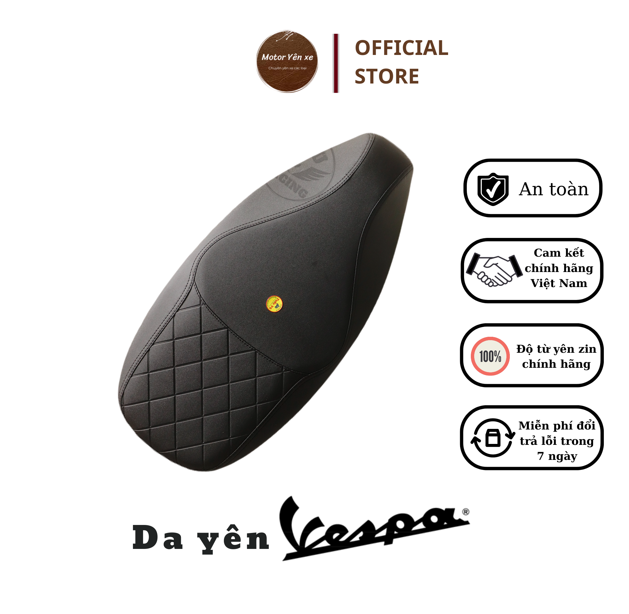 Da yên xe Vespa Sprint Primavera Notte kiểu ca rô đẳng cấp