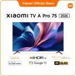 [TV Mới] Xiaomi TV A Pro 75'' 2026 | Màn hình QLED 4K độ sáng cao với công nghệ làm mượt chuyển động | Tần số quét 120Hz khi bật chế độ Game Boost qua HDMI | Bề mặt kim loại bắt mắt với thiết kế khung viền siêu mỏng