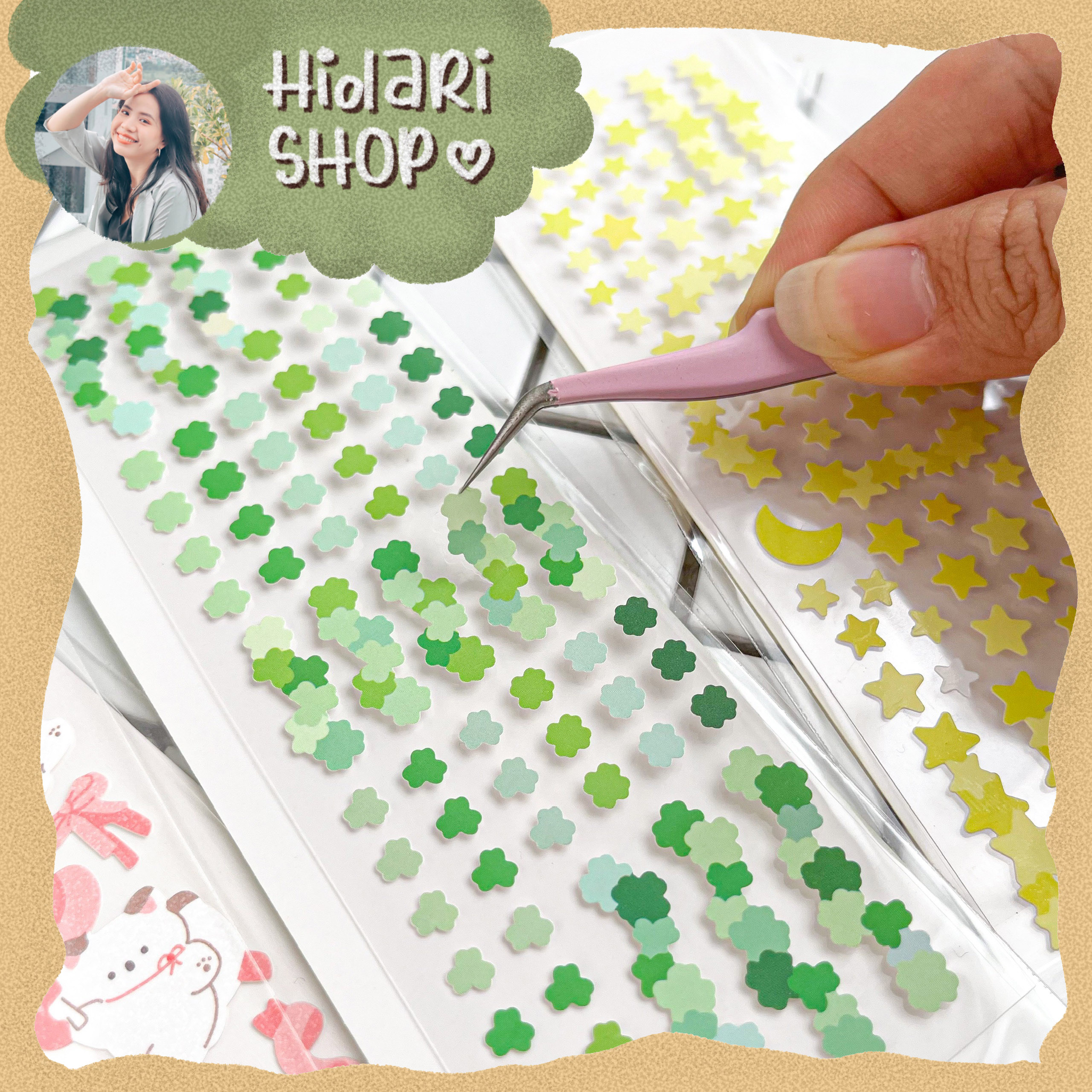 Sticker Siêu Mini Đệm / Confetti Trang Trí Sổ, Ốp, Toploader - Hidari