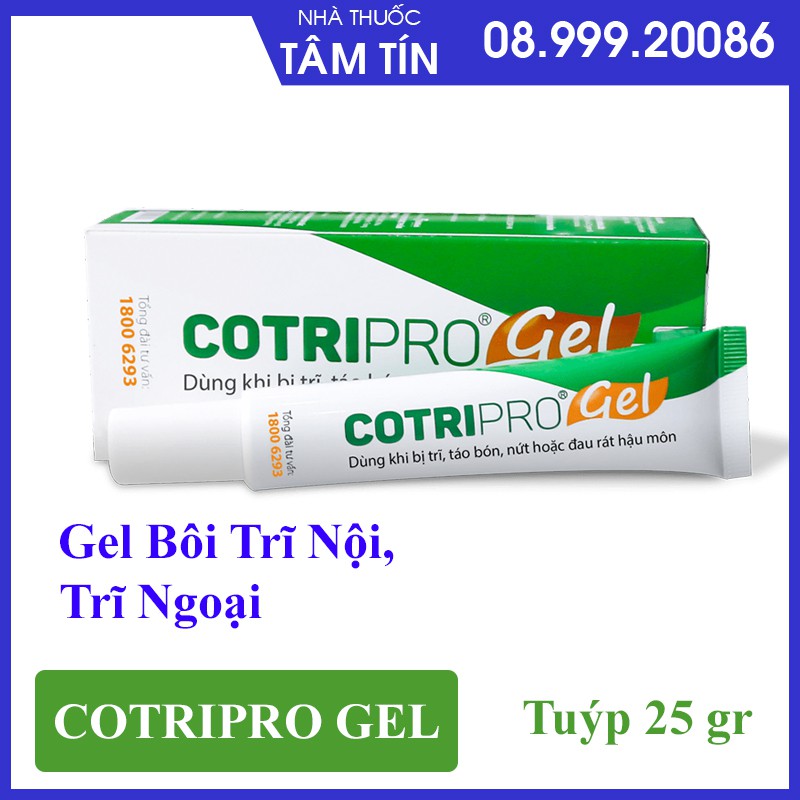 Cotripro - gel bôi trĩ nội, trĩ ngoại tuýp 25g