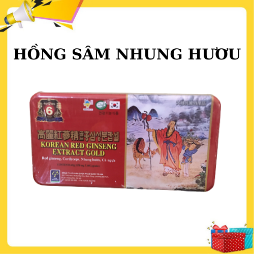 Viên Đạm Hồng Sâm Korean Red ginseng Extract Gold - Hộp 60 Viên Nang Mềm Bồi Bổ Sức Khỏe