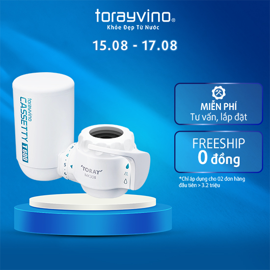Máy Lọc nước tại vòi MK308T Torayvino công suất 600L, Khuyên dùng nấu ăn, Nhỏ gọn, Sạch khuẩn chuẩn quốc tế