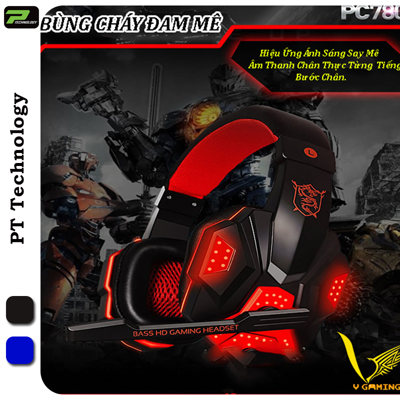 Tai Nghe Chụp Tai Chuyên Chơi Game Soyto SY830MV Jack 3.5 Có Micro Dây Chống Đứt Dùng Được Cho Máy Tính Và Điện Thoại PT Technology