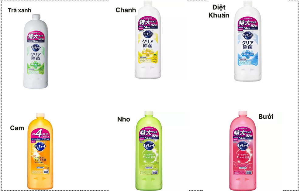 Nước rửa chén bát và hoa quả đậm đặc kao 770ml - nhật bản