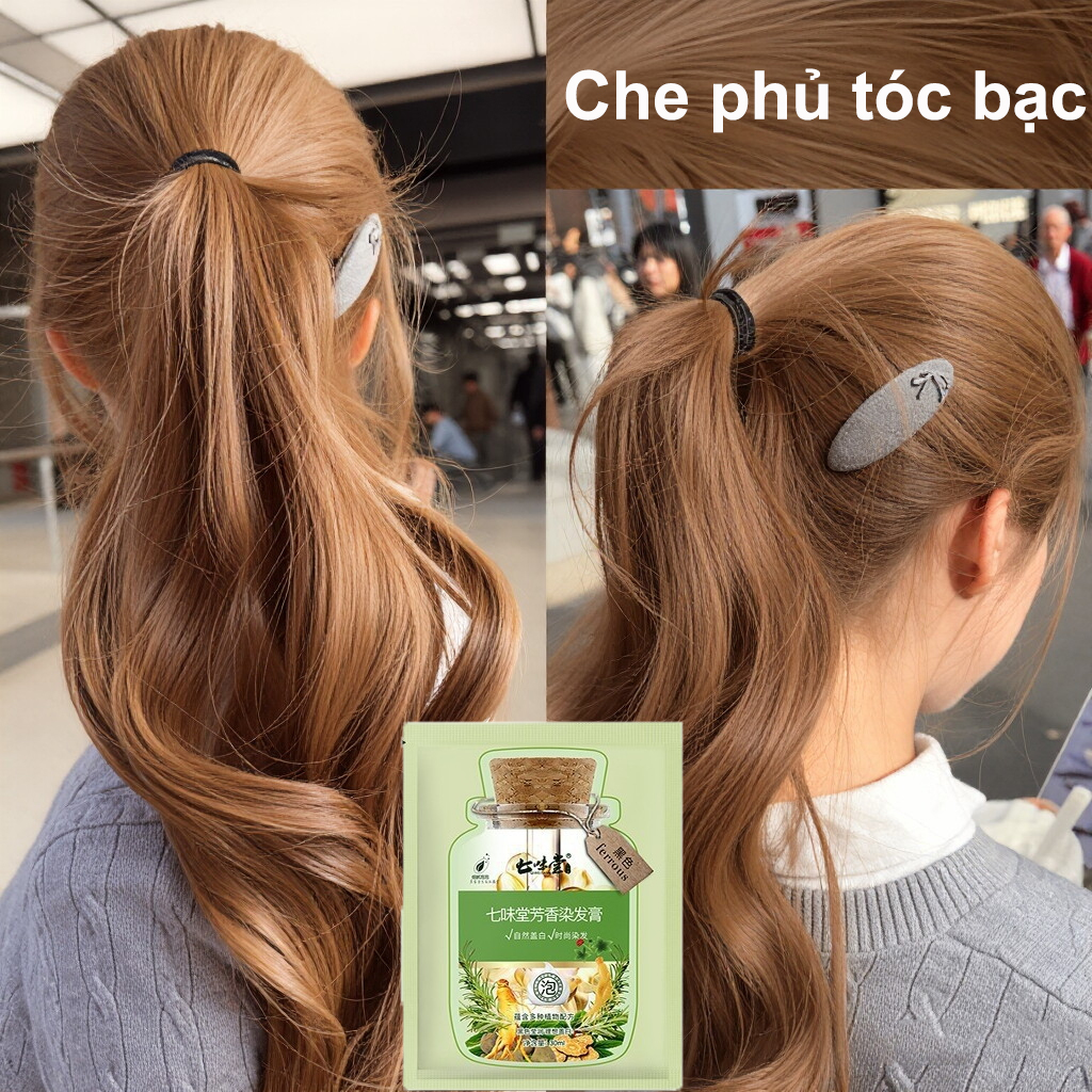 Thuốc nhuộm tóc đen, thuốc nhuộm tóc nâu, để nhuộm tóc đen,Không cần tẩy ,Chiết xuất thực vật, phù hợp cho mọi người
