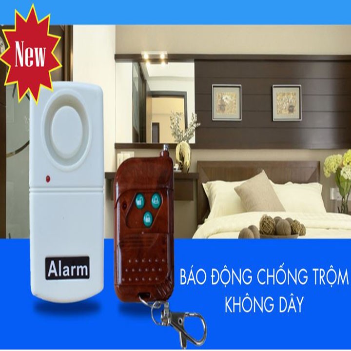 [HCM]Báo động chống trộm cảm biến rung có điều khiển từ xa dùng để báo trộm nhà cửa xe máy tìm xe trong bãi - Tặng kèm pin