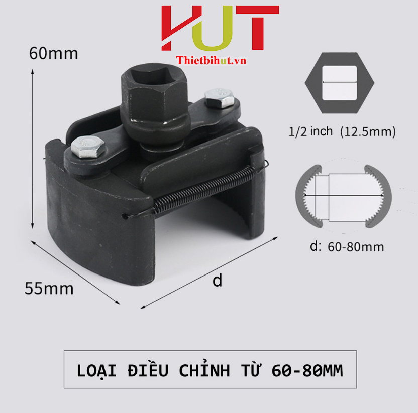 Vam tháo lọc dầu oto, mở lọc nhớt ô tô, dụng cụ tháo cốc lọc nhớt, vam lọc nhớt bán nguyệt 60-80mm