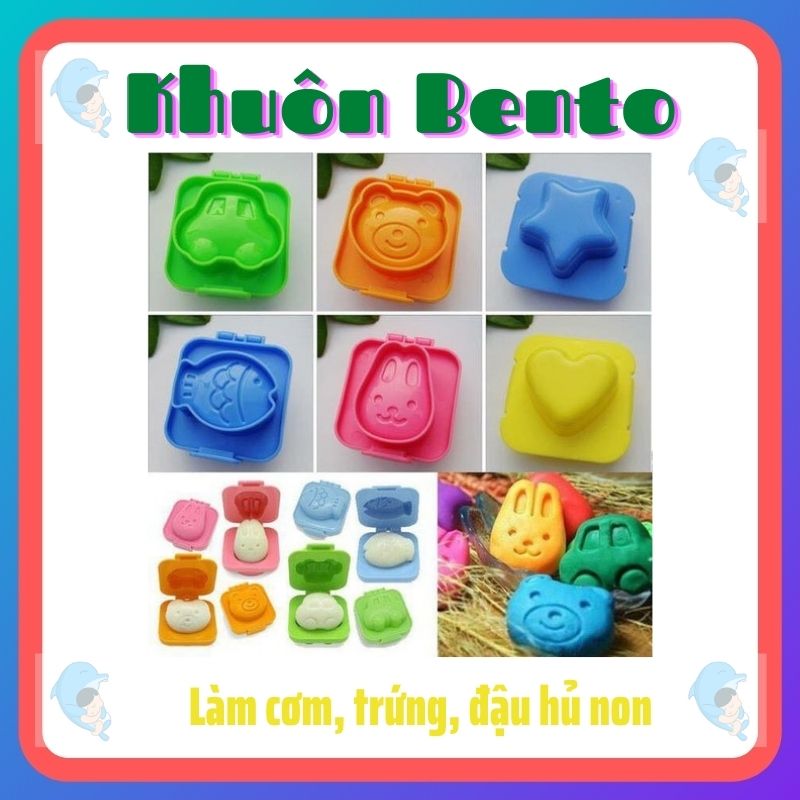 Khuôn bento làm cơm, trứng, đậu hũ non cho bé ăn dặm kiểu nhật hoặc blw giúp bé thích ăn dặm hơn