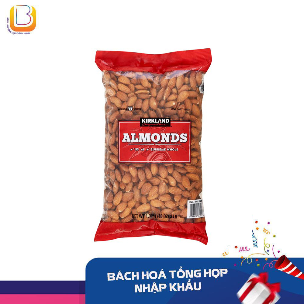 Hạt hạnh nhân kirkland signature suprêm whohe almonds 1.36kg mỹ