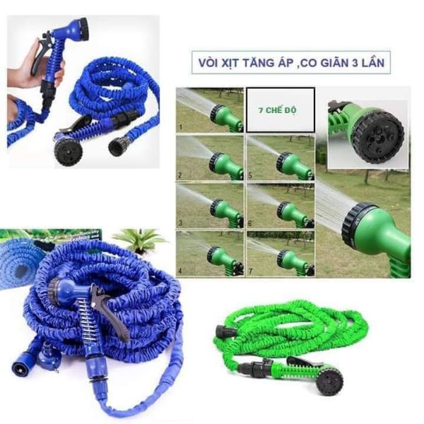 [HCM]Vòi Xịt Rửa Thông Minh Giãn Nở  tối đa 15m khi có lực nước mạnh vòi Xịt Tăng Áp Bộ vòi rửa xe tưới cây giãn nở Rửa Xe Xịt Rửa Sân Vườn Vòi xịt với 7 chế độ ống nước co dãn đa năng 15m