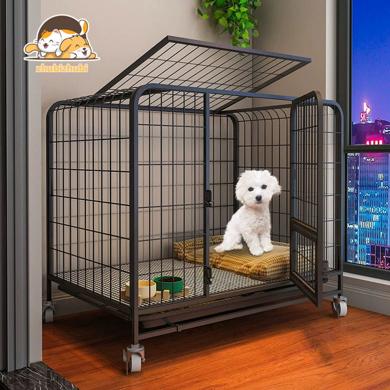 ❤️Lồng chó lớn, chuồng chó, chuồng thú cưng, chuồng chó, chuồng chó lớn, dùng được 10 năm, không bị gãy, thích hợp cho chó, mèo và thỏ, chịu được trọng lượng 1-100kg, thép chắc chắn, bền, có thể tháo rời lồng, lon Cửa xếp, lồng thép có khay đỡ