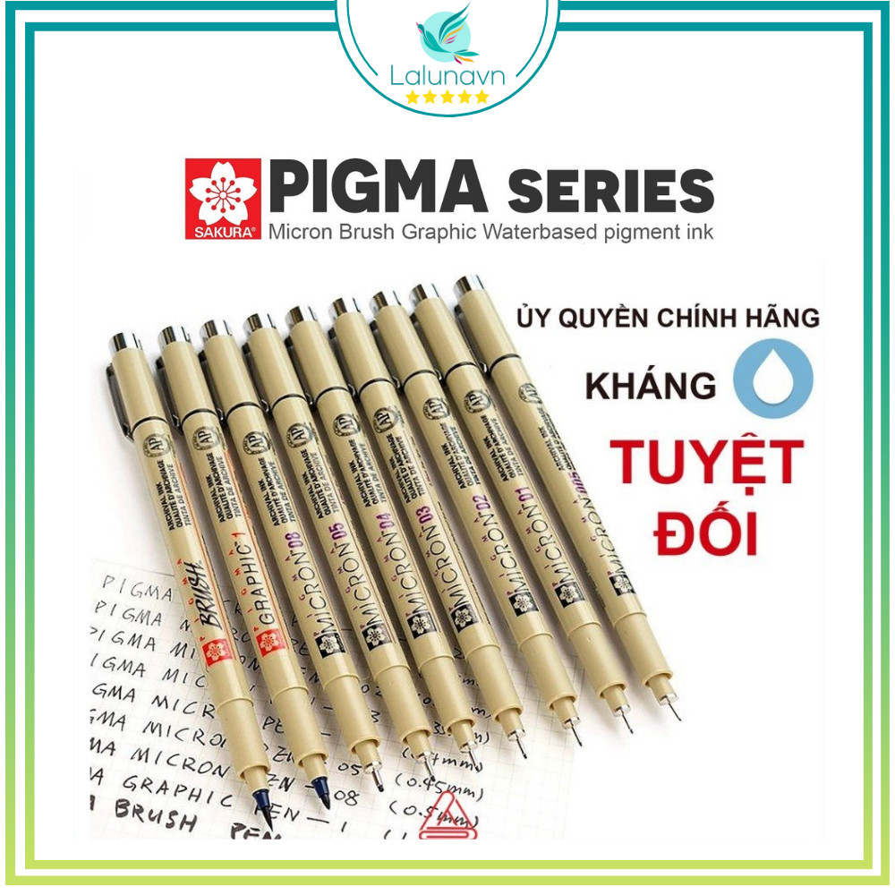 Bút Line Đi Nét Sakura Pigma Micro Đủ Size chống nước Lalunavn A29