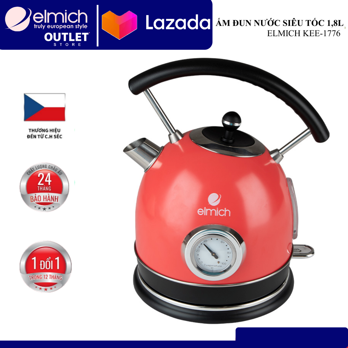 Ấm đun nước siêu tốc elmich kee 1776
